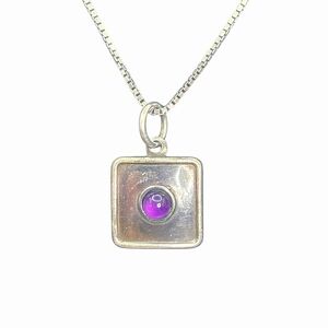 Carolyn Pollack Silver Necklace with Purple Gem